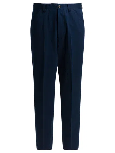 Brunello Cucinelli Belt Loop Casual Pants In Blue