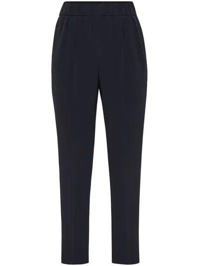 Brunello Cucinelli Tapered Cropped Trousers In Black