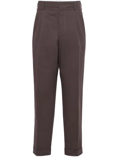 Brunello Cucinelli Tapered Trousers In Brown