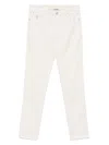 Brunello Cucinelli Cotton Trousers With Belt Loops And Rolled Cuffs In Neutrals