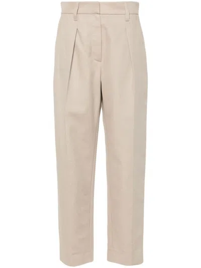 Brunello Cucinelli Pleat-detail Trousers In Beige