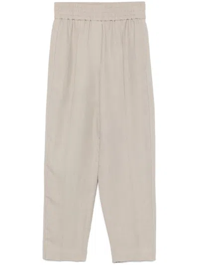 Brunello Cucinelli Tapered Trousers In Neutrals