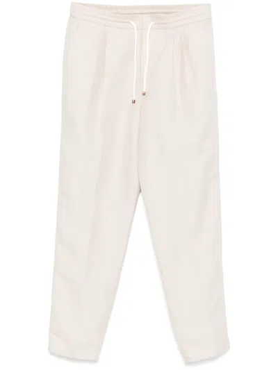 Brunello Cucinelli Trousers Linen Blend Drawstring Waistband In Animal Print