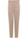 Brunello Cucinelli Mid-rise Cotton Twill Boy-fit Ankle Cigarette Pants In Nude