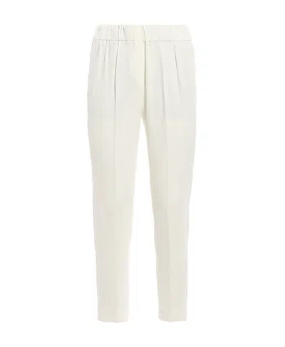 Brunello Cucinelli Tapered Trousers In White