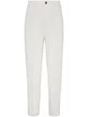 Brunello Cucinelli Tailored White Trousers With Concealed Fastening In Neutral