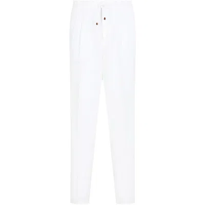 Brunello Cucinelli Tapered-leg Trousers In White