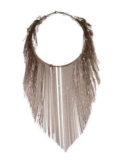 Pre-owned Brunello Cucinelli Tassel Collar Necklace, 16" In Multi