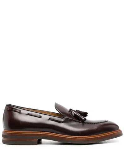 Brunello Cucinelli Tassel-detail Leather Loafers In Brown