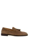 Brunello Cucinelli Suede Tassel Loafers In Beige