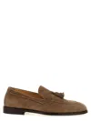 Brunello Cucinelli Suede Tassel Loafers In Beige