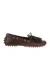 Brunello Cucinelli Tasseled Fringed Bead-embellished Leather Loafers In Dark Brown