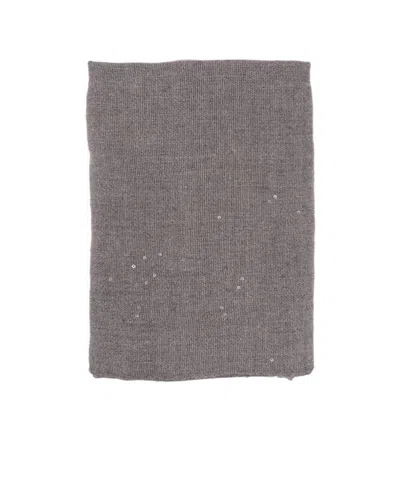 Brunello Cucinelli Tassel Scarf In Gray