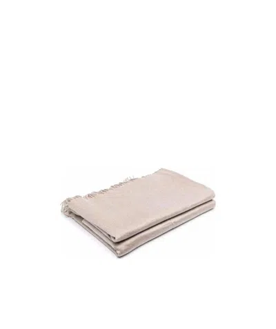 Brunello Cucinelli Tassel Scarf In Nude