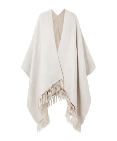 Brunello Cucinelli Tassel Shawl In Neutral