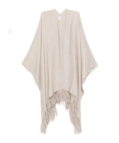 Brunello Cucinelli Tasseled Shawl In Gray