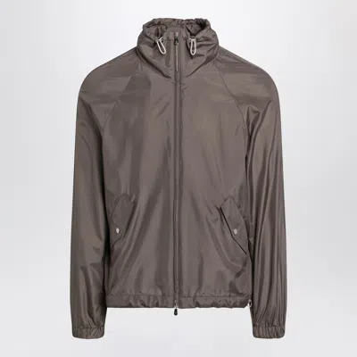 Brunello Cucinelli Hazelnut Technical Silk Jacket In Brown
