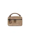 Brunello Cucinelli Taupe Vanity Bag With Shoulder Strap