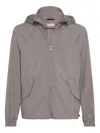 Brunello Cucinelli Water Resistant Blouson Jacket In Brown