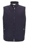 Brunello Cucinelli Water Resistant Nylon Vest In Blue