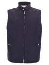 Brunello Cucinelli Water Resistant Nylon Vest In Blue