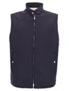 Brunello Cucinelli Water Resistant Nylon Vest In Blue