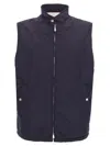 Brunello Cucinelli Water Resistant Nylon Vest In Blue