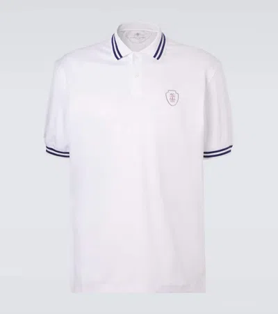 Brunello Cucinelli Polo Shirt Crest Short Sleeve Design In White