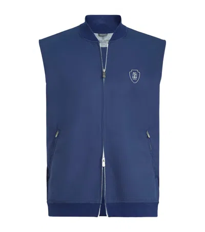 Brunello Cucinelli Technical Crest Gilet In Blue