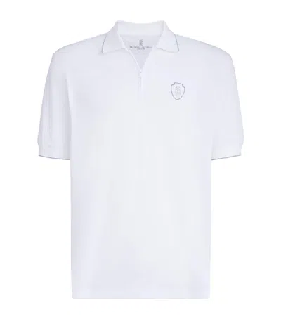 Brunello Cucinelli Technical Zip-up Polo Shirt In Red