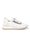 Brunello Cucinelli Techno-calfskin Runner Sneakers In White