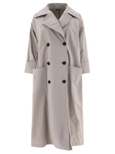 Brunello Cucinelli Techno Canvas Coat With Shiny Details In Beige