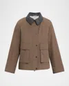 Brunello Cucinelli Techno Canvas Jacket In Brown