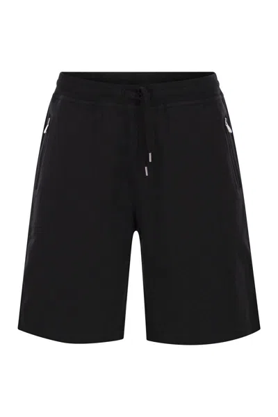 Brunello Cucinelli Techno Cotton Fleece Bermuda Shorts In Black