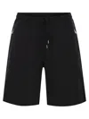 Brunello Cucinelli Techno Cotton Fleece Bermuda Shorts In Black