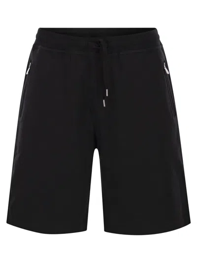 Brunello Cucinelli Techno Cotton Fleece Bermuda Shorts In Black