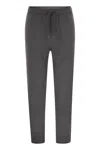 Brunello Cucinelli Men Techno Cotton Fleece Trousers In Gray