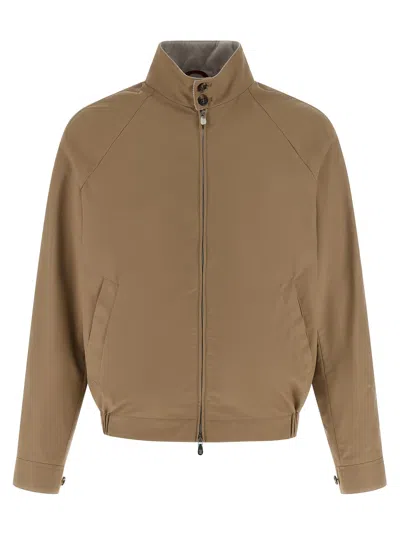 Brunello Cucinelli Techno Cotton Jacket Puffer Jackets Beige In Multi