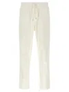 Brunello Cucinelli Men White Linen And Cotton Leisure Fit Trousers In Neutral