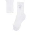 Brunello Cucinelli Techno Cotton Logo Socks In White
