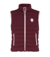 Brunello Cucinelli Bordeaux Sleeveless Down Jacket With Logo Patch On The Front In Multi