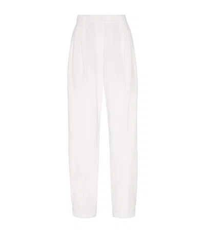 Brunello Cucinelli Techno Cotton Piqué Sartorial Trousers In White