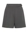 Brunello Cucinelli Techno Cotton Piqué Shorts In Grey