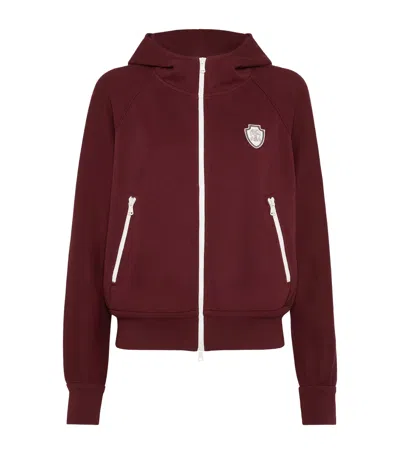BRUNELLO CUCINELLI TECHNO COTTON PIQUÉ ZIP-UP HOODIE