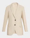 Brunello Cucinelli Techno Cotton Popeline Deconstructed Blazer In Quarzo