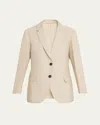 Brunello Cucinelli Techno Cotton Popeline Deconstructed Blazer In Quarzo