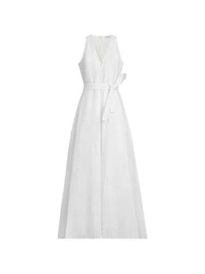 Brunello Cucinelli Techno Cotton Poplin Broderie Anglaise Dress In White
