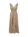 Brunello Cucinelli Techno Cotton Poplin Dress With Precious Shoulder Detail