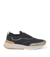Brunello Cucinelli Techno-cotton Runner Sneakers In Gray