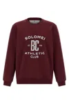Brunello Cucinelli Maroon Techno Cotton Sweatshirt In Burgundy